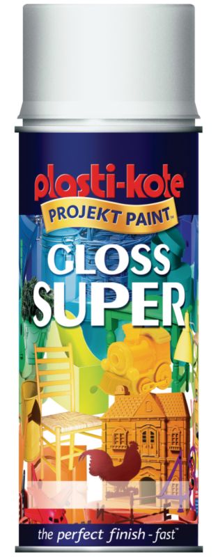 Plasti Kote Super Spray Paint Pure Brilliant White 400ml