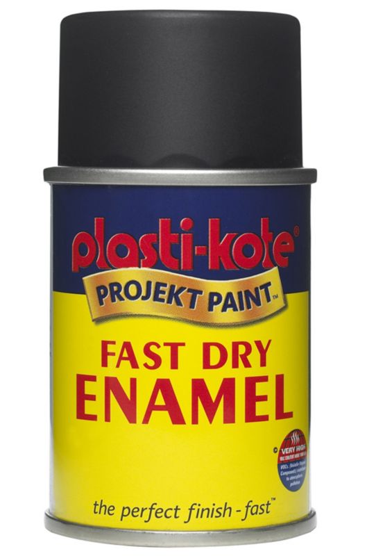 Plasti kote Fast Dry Enamel Aerosol Flat Black 100ml