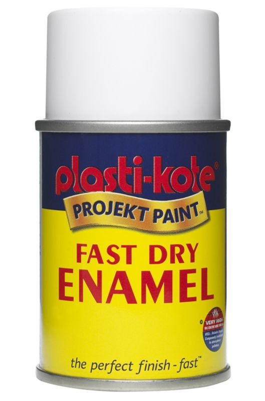 Plasti kote Fast Dry Enamel Aerosol Flat White 100ml
