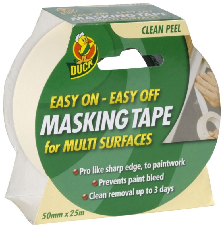 Duck Easy On Easy Off Masking Tape Cream 50mm x 25m