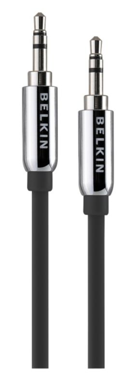 Belkin iPhone Mini Stereo Dub Cord 35mm M to M 3 Ft Black