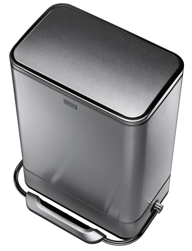 Simplehuman Steel Bar Pedal Bin 38 Litre Brushed Steel