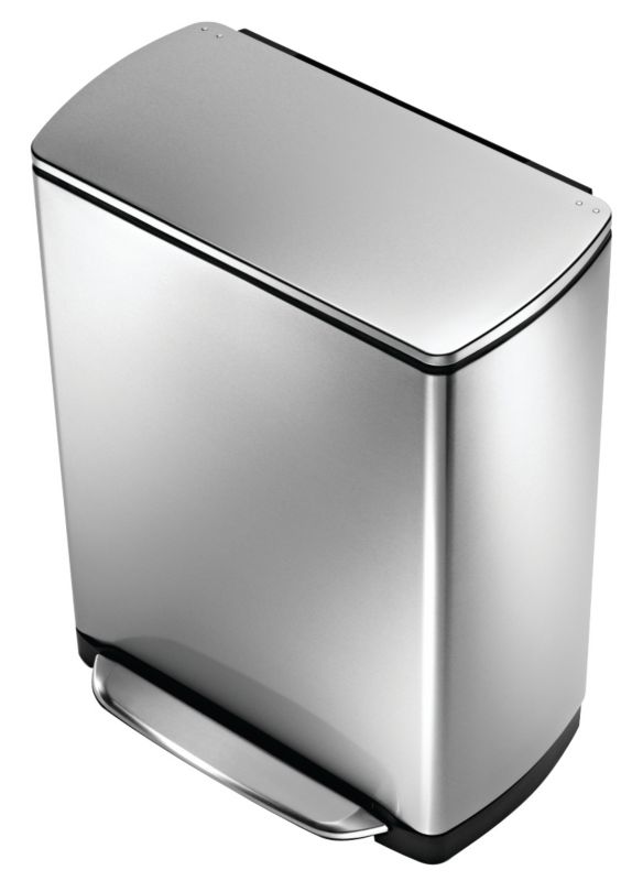 Simplehuman Rectangular Bin 50 Litre Brushed Steel