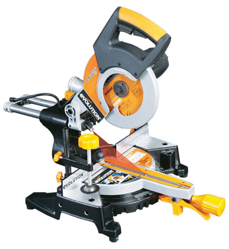 Evolution 210mm Sliding Mitre Saw 110V RAGE3 S