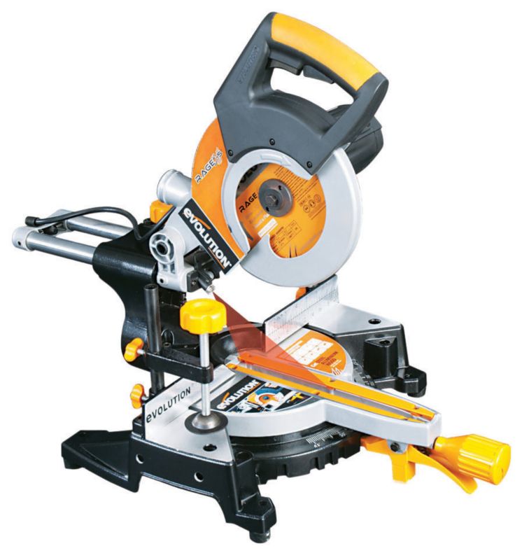 Evolution 210mm Sliding Mitre Saw 240V RAGE3 S