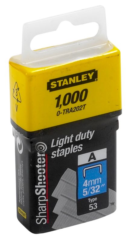 Stanley Light Duty Staples Black/Yellow 4mm