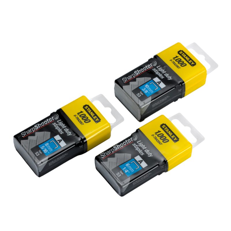 Stanley 3000 Pack Light Duty Assorted Pack Staples BlackYellow