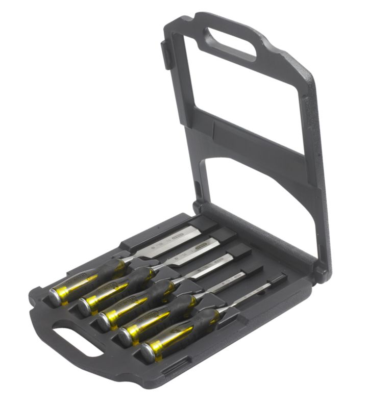 Fatmax Thru Tang 5pce Wood Chisel Set Black/Yellow