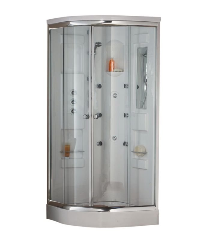 Sumatra Quadrant HydroMassage Shower Cabin Including Tray  (W)900 x (D)900 x (H)2200mm