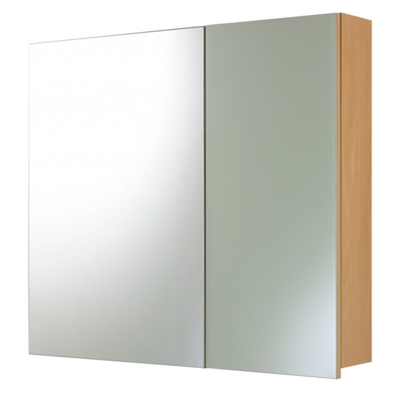 Mirror Cabinet Beech Effect (H)800 x (W)900 x (L)165mm