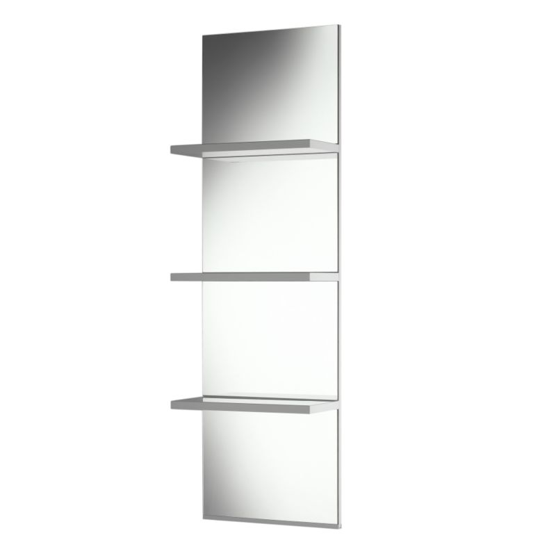 Unbranded Aquabi Mirror With Three Shelves White (H)1135 x (W)350 x (L)165mm