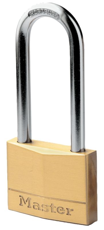 Master Lock Padlock With Long Shackle Solid Brass 50mm