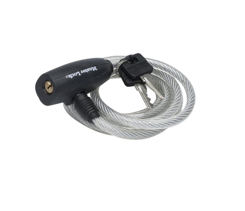 Master Lock Self Coiling Cable Assorted Colours 1 8M X 8mm