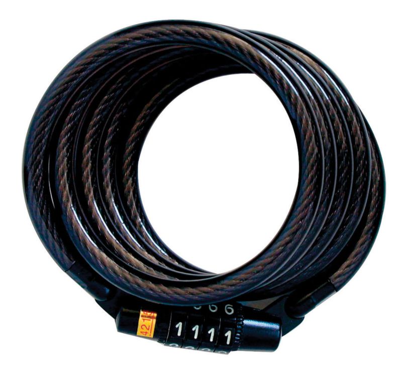 Master Lock Self Coiling Cable Black 1 2M X 8mm