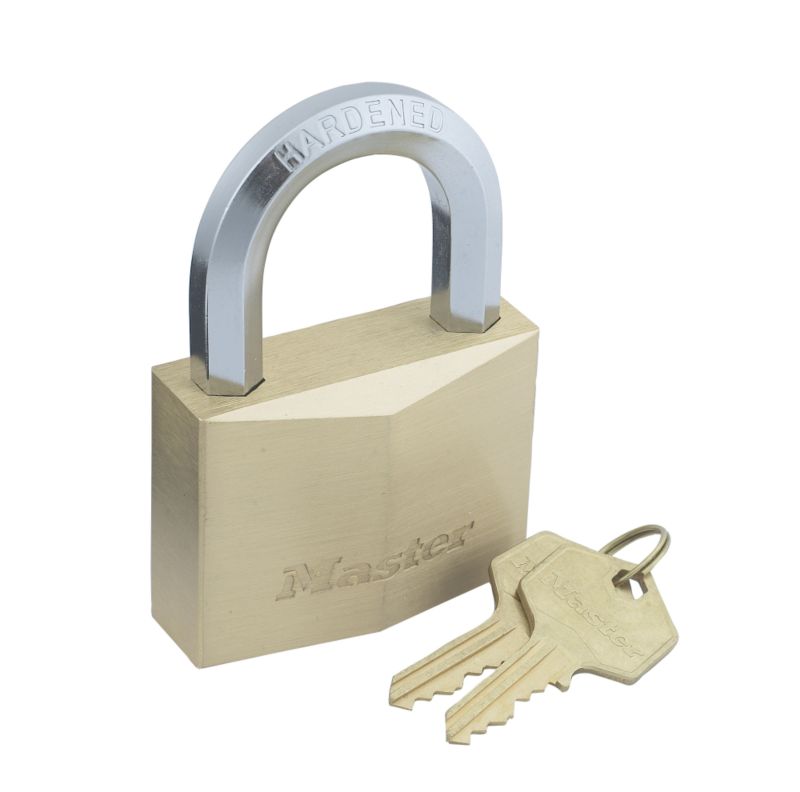 Master Lock Padlock With Hex Shackle Solid Brass 60mm