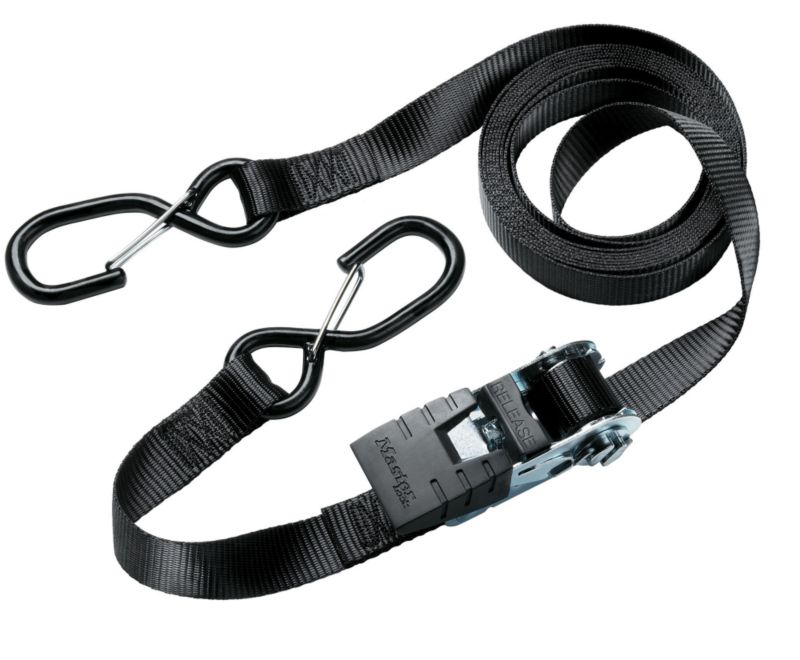 Master Lock 4 Pack Of Ratchet Tie Downs With Retention S Hooks 3056EURDAT Black L 425m