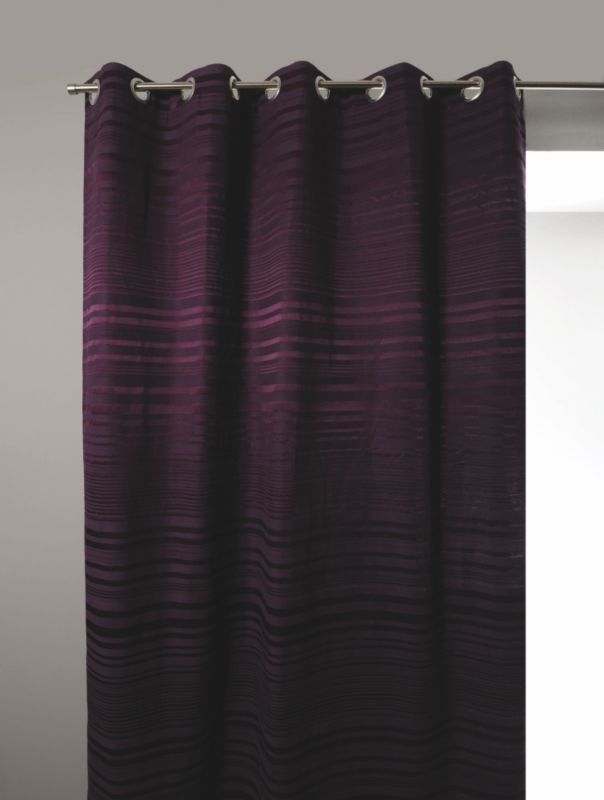 Horizon Eyelet Curtains Plum (W)110 x (L)229cm