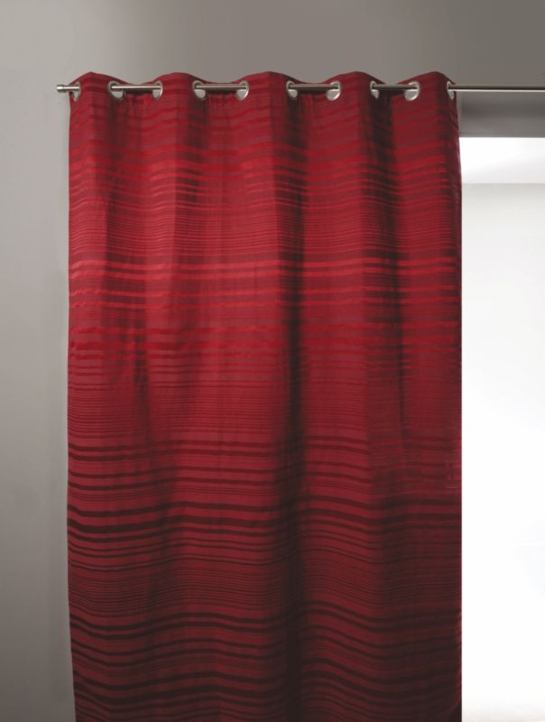 Horizon Eyelet Curtains Red (W)155 x (L)229cm