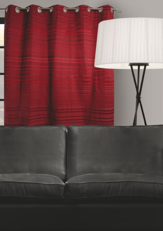 Horizon Eyelet Curtains Red (W)155 x (L)229cm