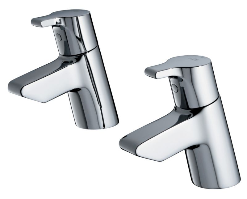 Senses Bath Pillar Taps Chrome Plated