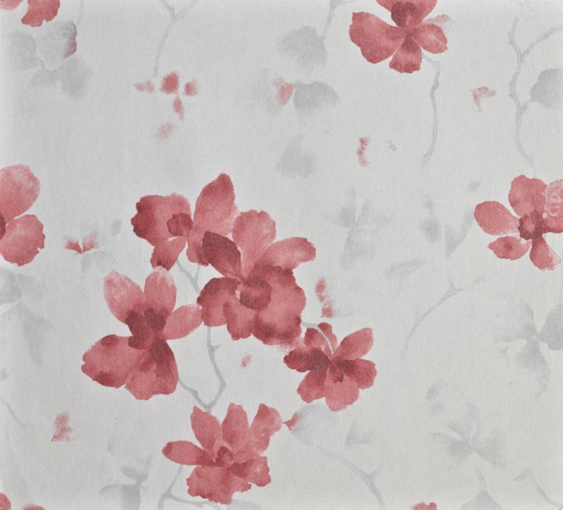 Blossom Cream and Red Wallcovering