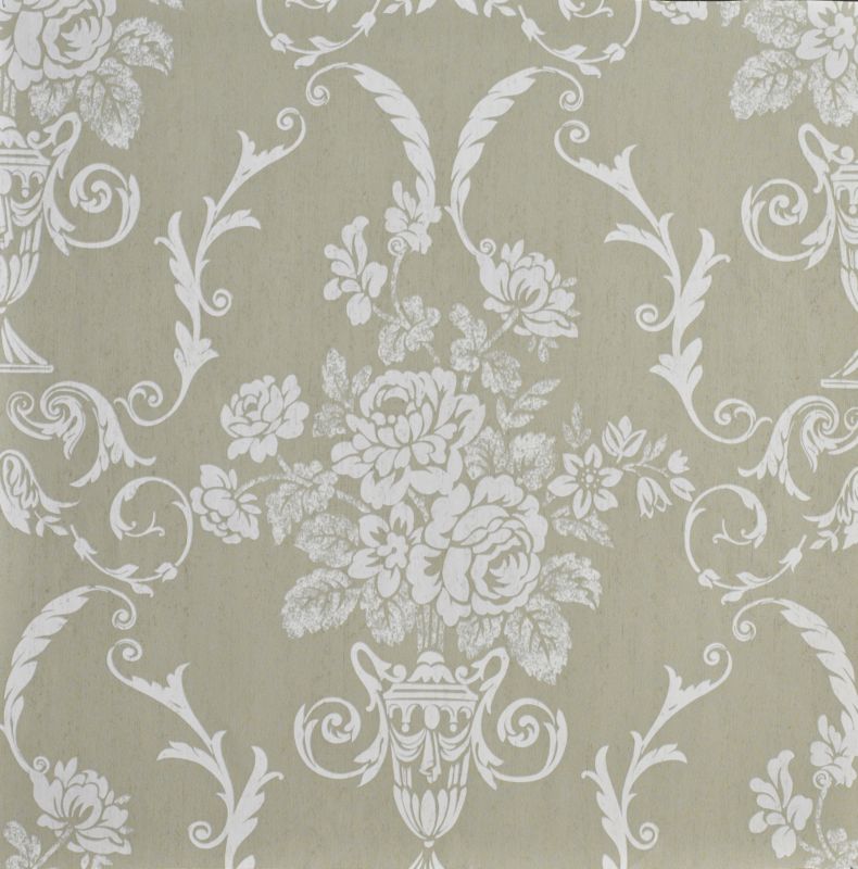 Living Walls Beatrice Olive and White Wallcovering 10m
