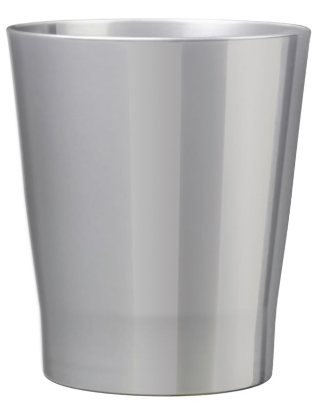 Modern Glazed Pot Silver Effect 16cm