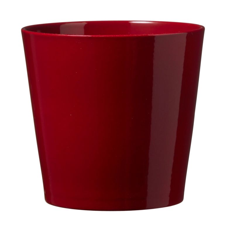Modern Glazed Pot Red 14cm