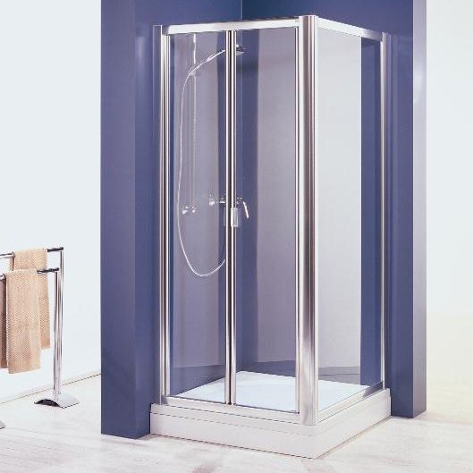 Eleganca Bi-fold Doors Silver Effect/Clear (W)900mm