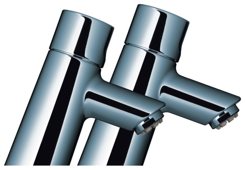 Status Pillar Taps for Bath Chrome Effect