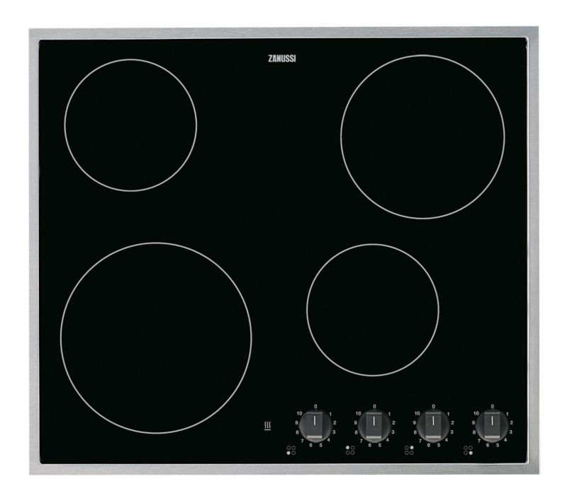 Zanussi Ceramic Hob 60cm BlackSteel Trim ZVM640X