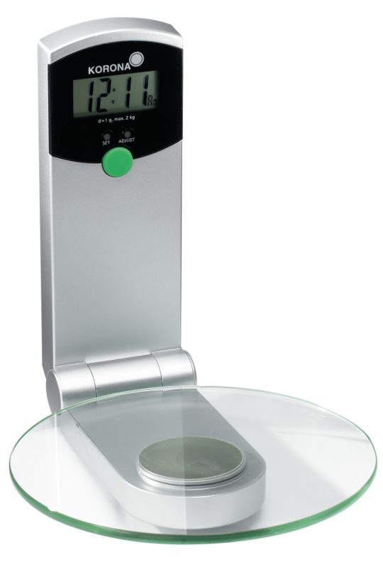 Wall Mounted Kitchen Scales Silver Effect 235mm