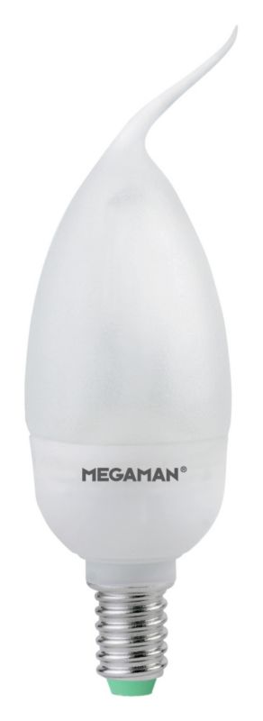 Megaman Energy Saving Frosted Tipped Candle Lightbulb SES 7W