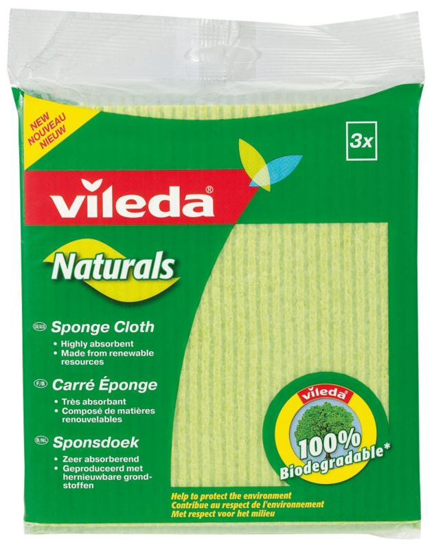 Vileda Naturals Sponge Cloth 3Pk