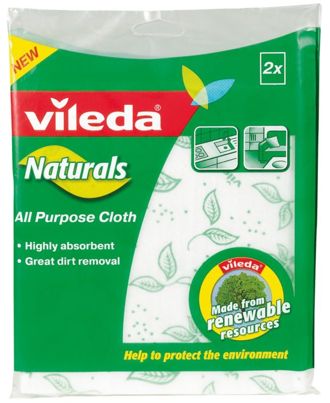Vileda Naturals Apc Cloths 2Pk
