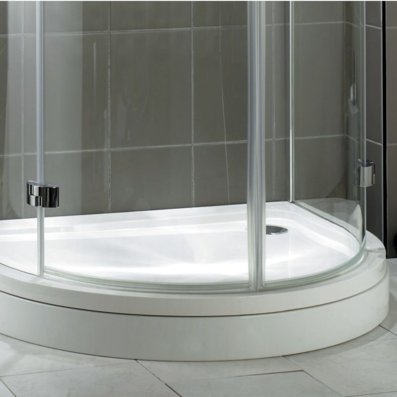 Espira Half-Round Shower Tray Panel White (W)1100 x (D)900 x (H)103mm - review, compare prices 