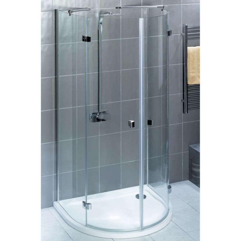Espira HalfRound Doors Chrome Effect (W)1100 x (L)900mm