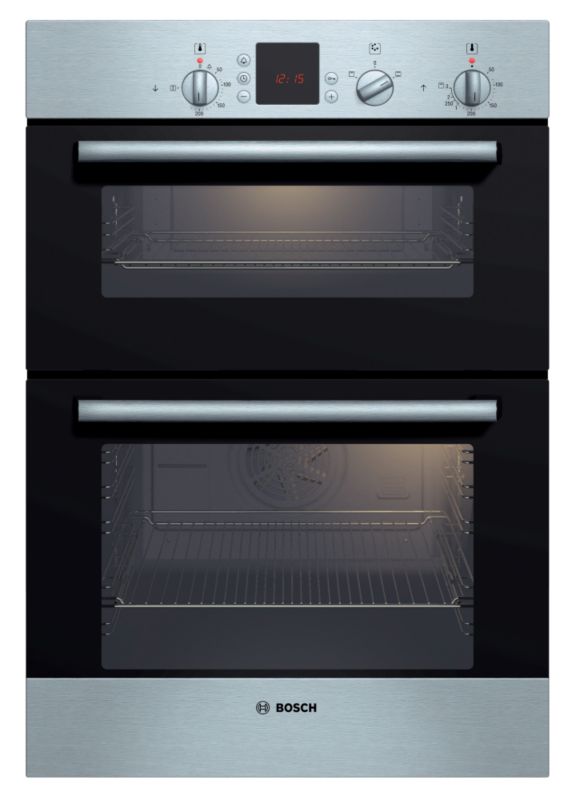 Bosch Hot Air Double Oven HBN13M260B Brushed Steel