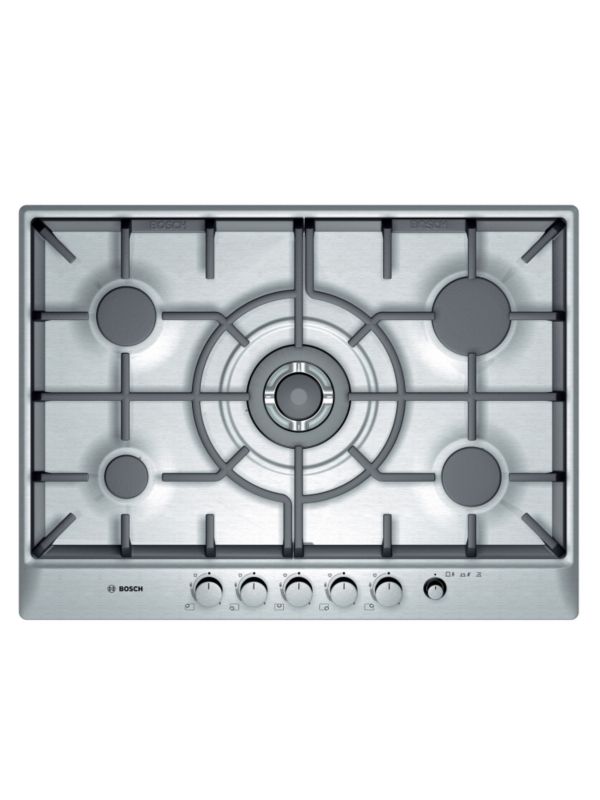 Bosch Gas Hob PCL755MEU Brushed Steel W 70cm