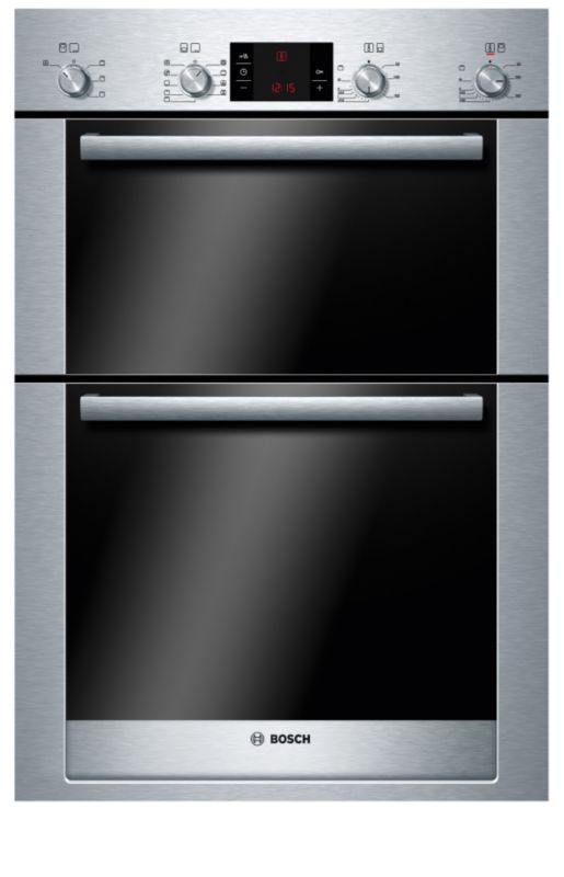 Bosch Exxcel Multifunction Eye Level Double Oven Brushed Steel HBM53B550B H880 x W595 x D550mm