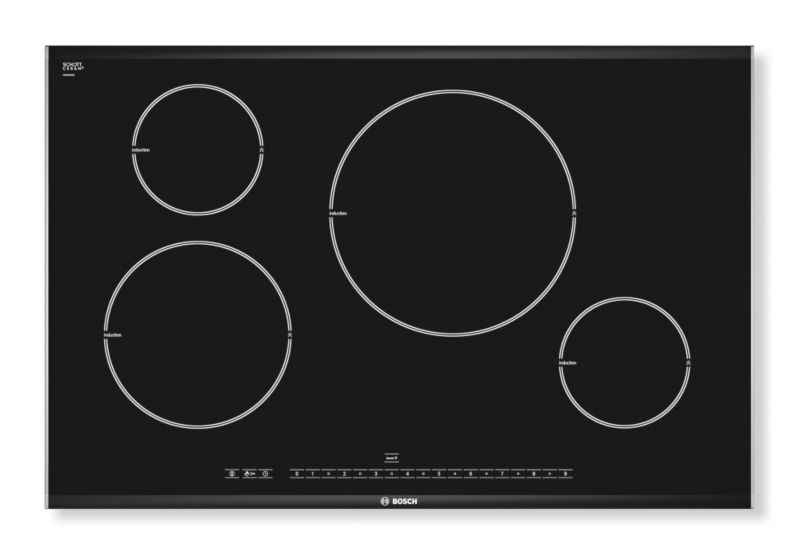 Bosch Logixx Induction Hob BlackBrushed Steel PIL875N14E H56 x W816 x D527mm