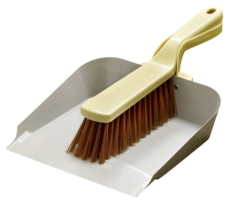 Lily and Brown Metal Dust Pan and Brush Set