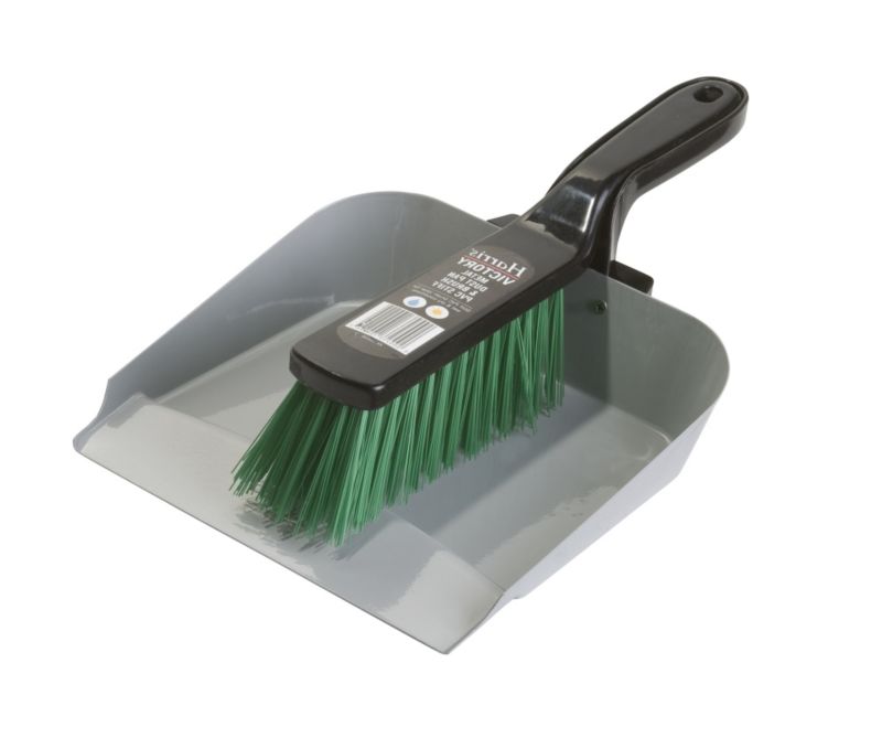 Harris Victory Steel/Metal Dust Pan & Brush - Stiff