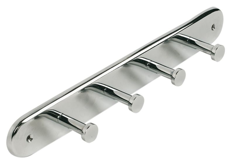 Coat Hook Rail Polished Chrome Effect 290 x 40mm