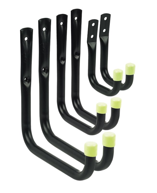 Storage Hook Assortment Black Pack of 6