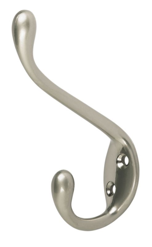 Jumbo Hat and Coat Hook 140mm Satin Nickel Effect Pack of 5