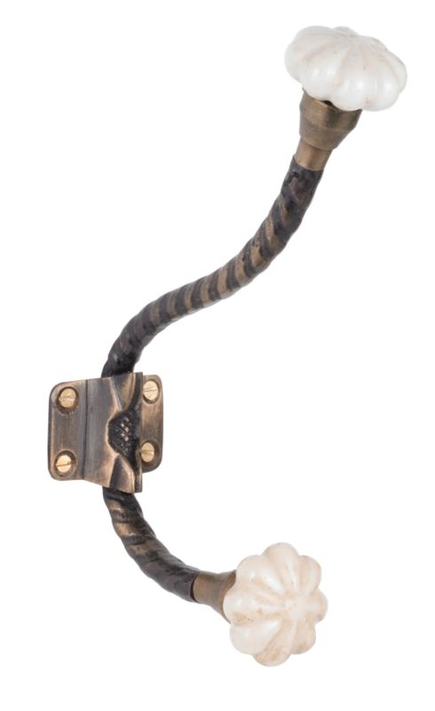 Ceramic Scallop Ball End Hat amp Coat Hook HK1413BX 170mm