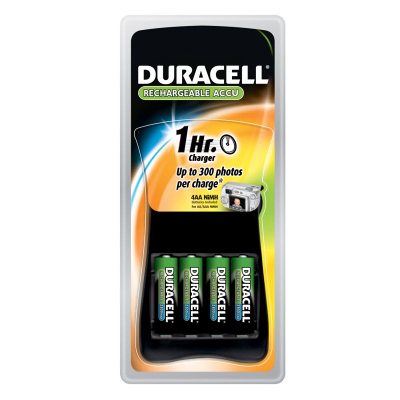 Duracell 1 Hour Charger Including 4 X Aa Batteries Cef80 Black