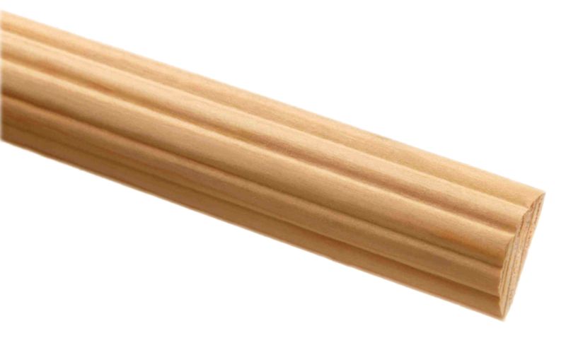 Richard Burbidge Reeded Half Round Moulding FB454 Pine L2400 x W18 x T5mm