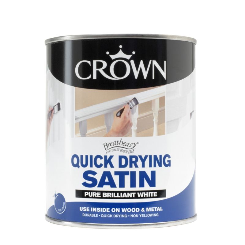Crown Quick Dry Satin Pure Brilliant White 750ml